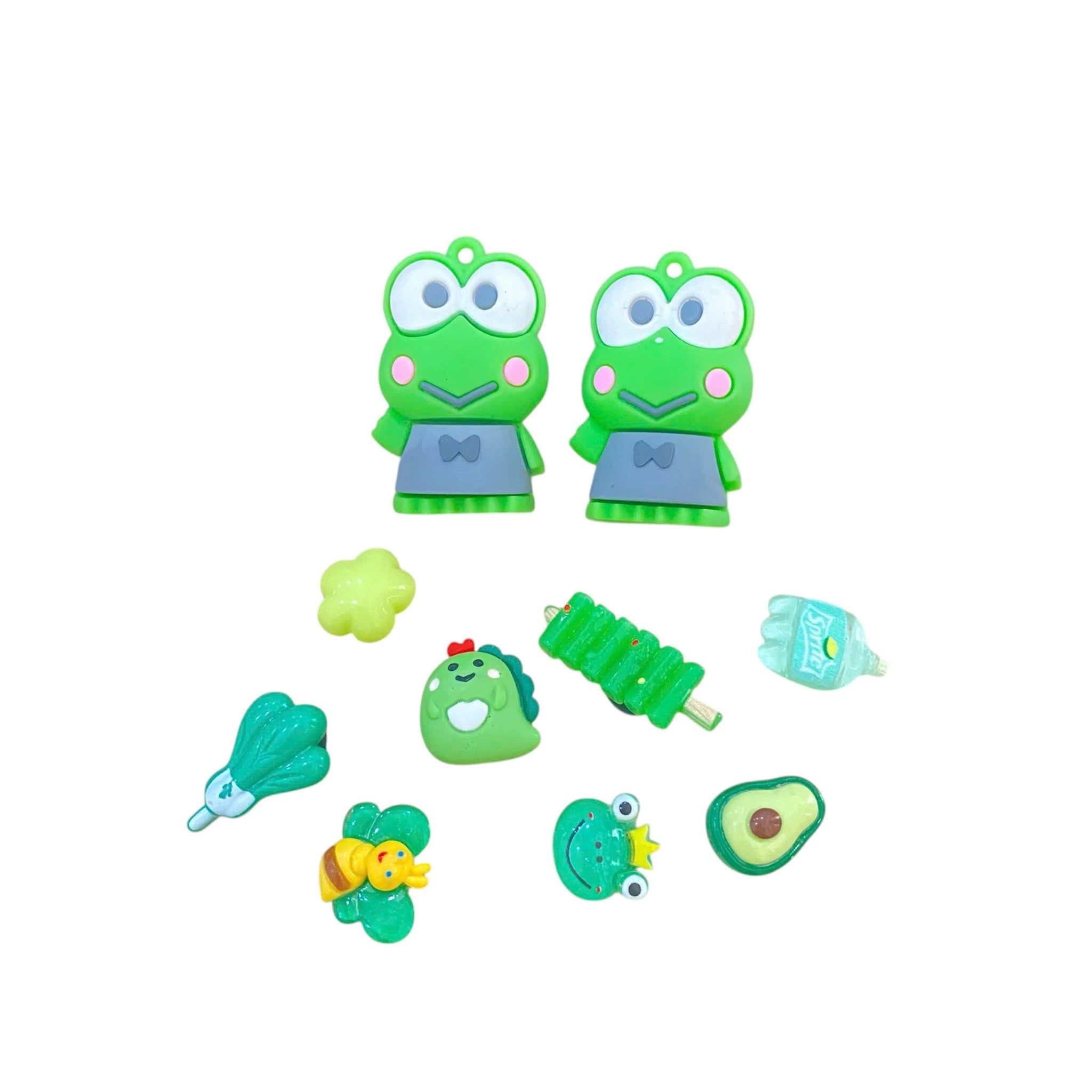  Set jibbitz charms sticker búp bê to nhỏ nhiều chủ đề gắn trang trí dép sục 