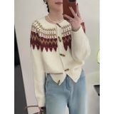 Áo len cài cúc sừng nữ 