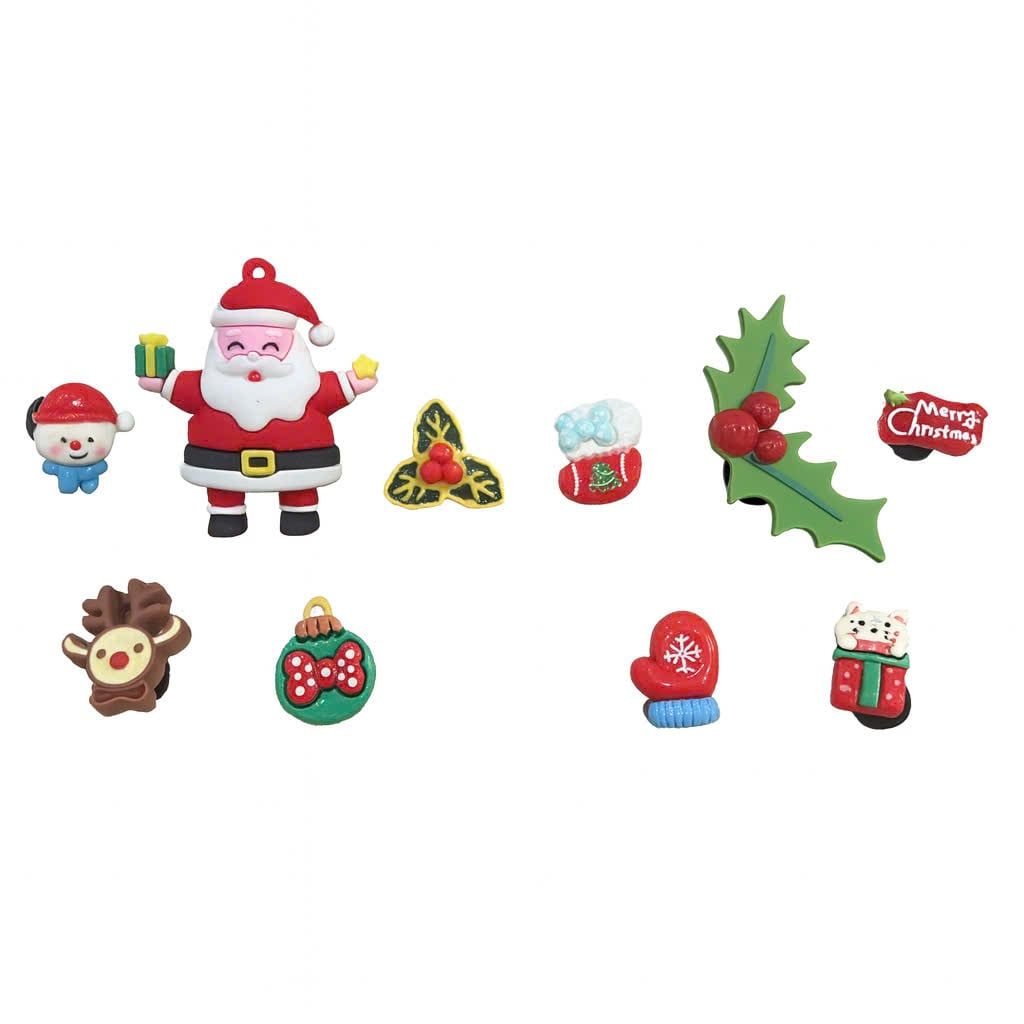  Set Jibbitz charms sticker 3D xịn noel, giáng sinh gắn dép 