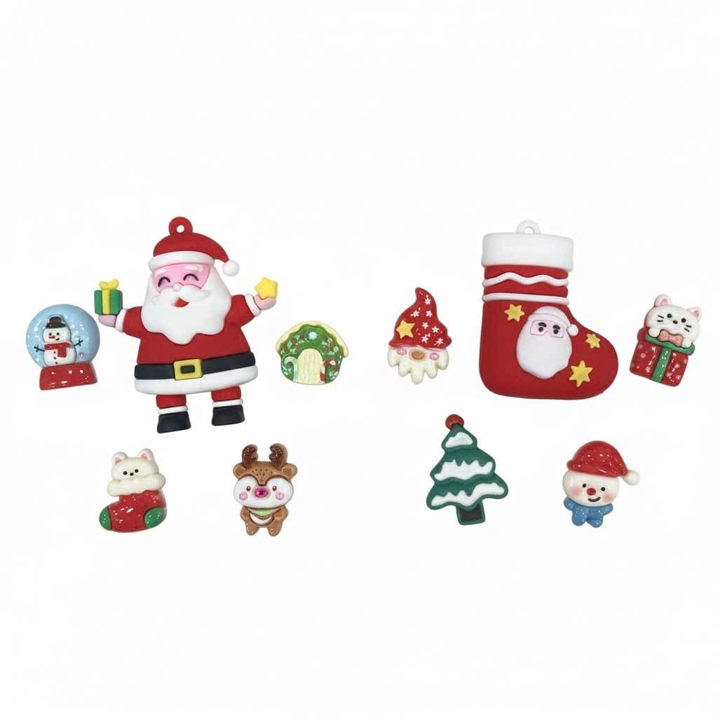  Set Jibbitz charms sticker 3D xịn noel, giáng sinh gắn dép 