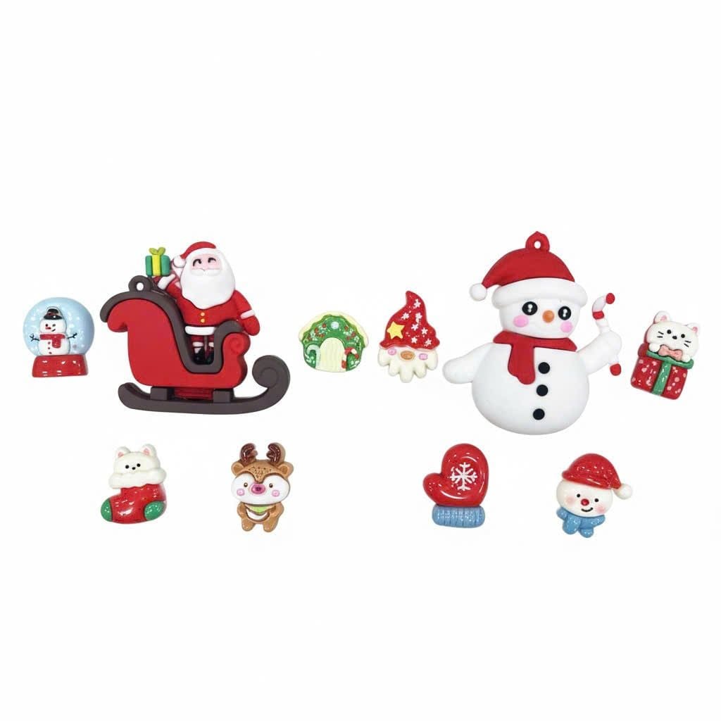  Set Jibbitz charms sticker 3D xịn noel, giáng sinh gắn dép 