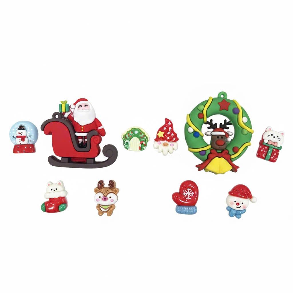  Set Jibbitz charms sticker 3D xịn noel, giáng sinh gắn dép 