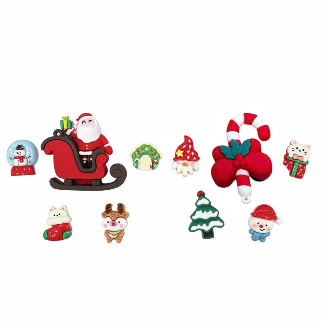  Set Jibbitz charms sticker 3D xịn noel, giáng sinh gắn dép 