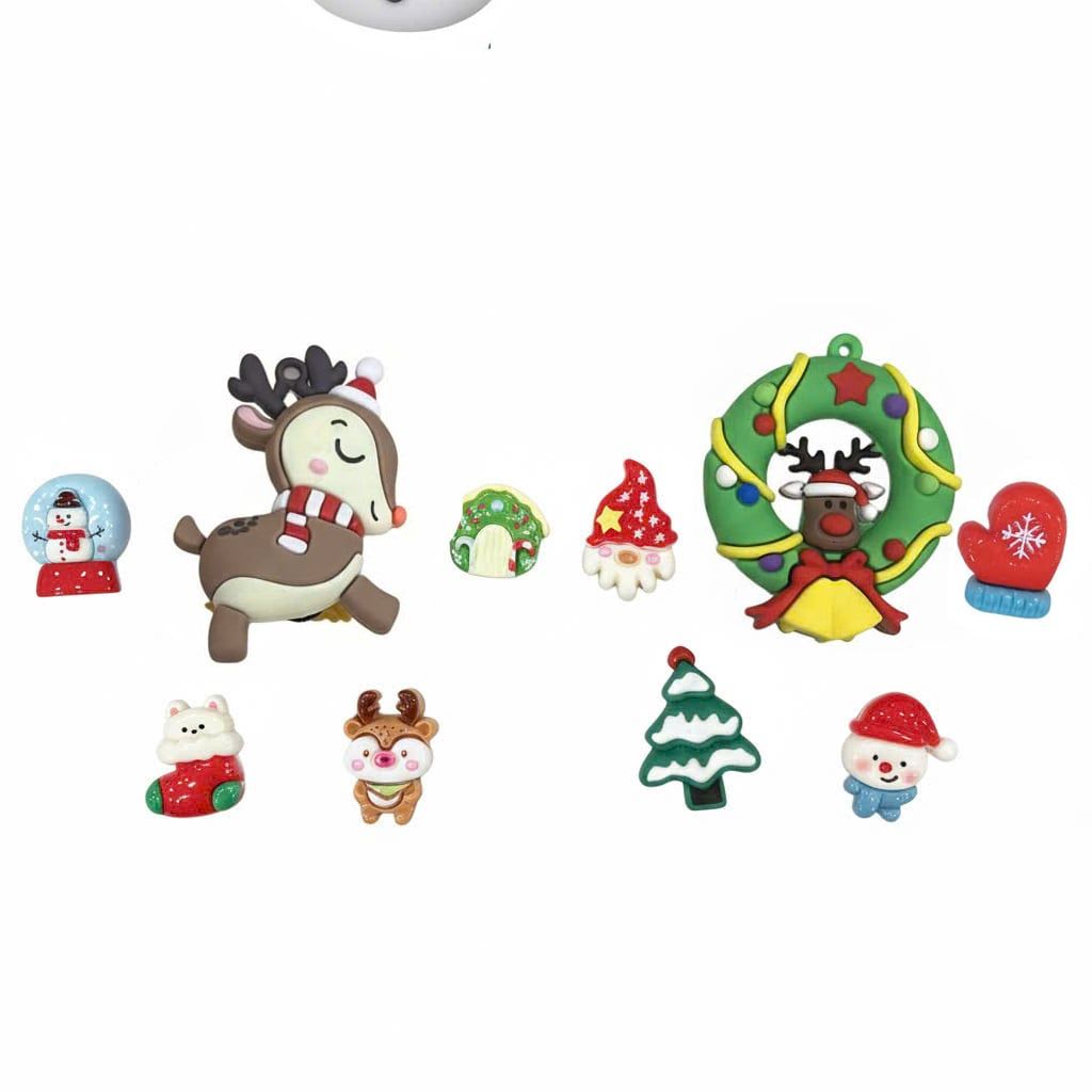  Set Jibbitz charms sticker 3D xịn noel, giáng sinh gắn dép 