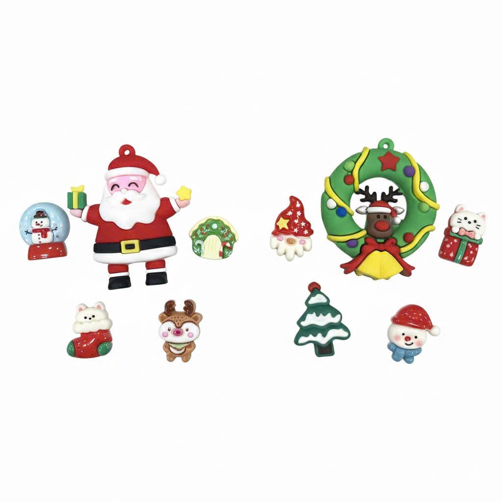  Set Jibbitz charms sticker 3D xịn noel, giáng sinh gắn dép 