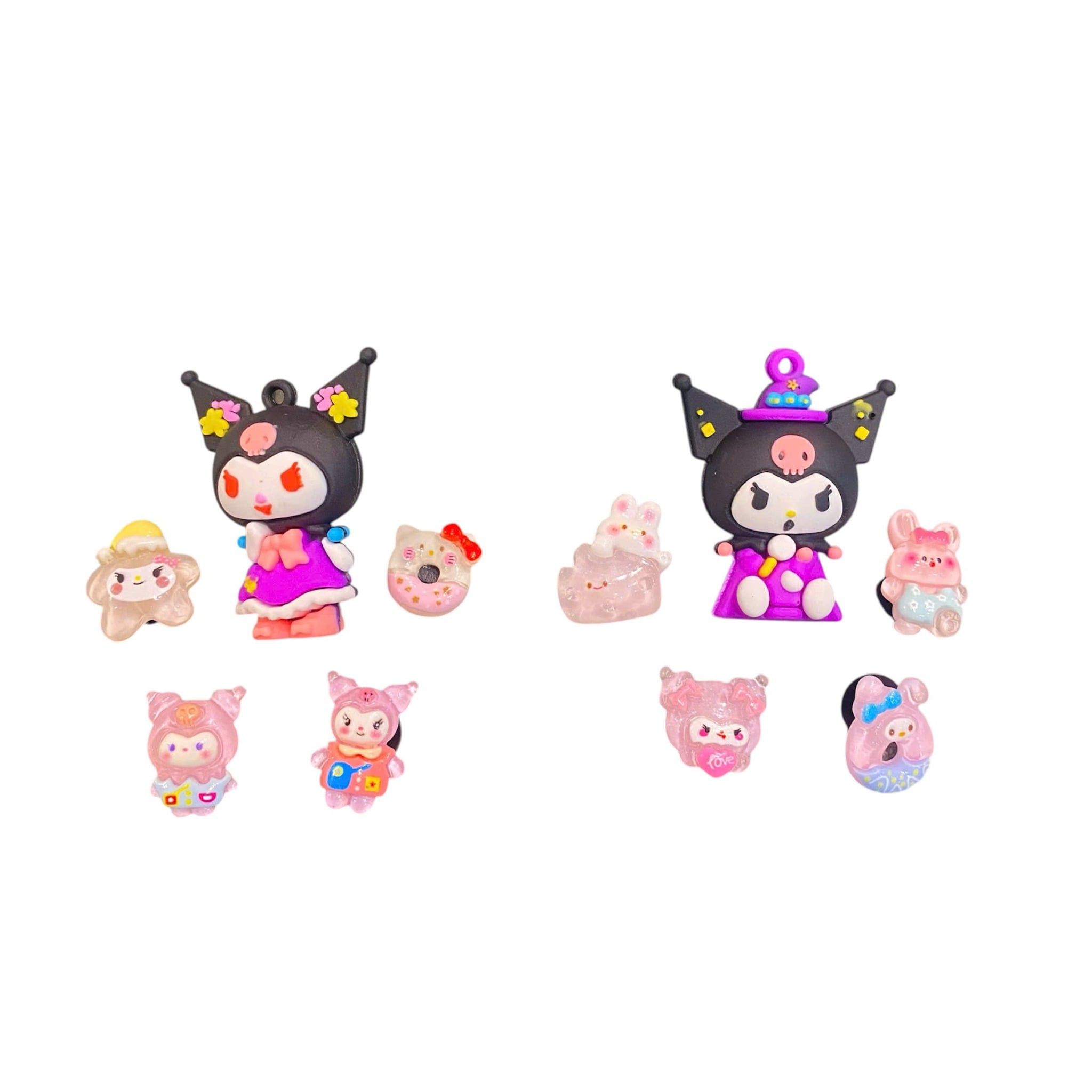  Set jibbitz charms sticker búp bê to nhỏ nhiều chủ đề gắn trang trí dép sục 