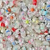  Jibbitz 3D nhỏ trong suốt nhiều màu dễ thương 