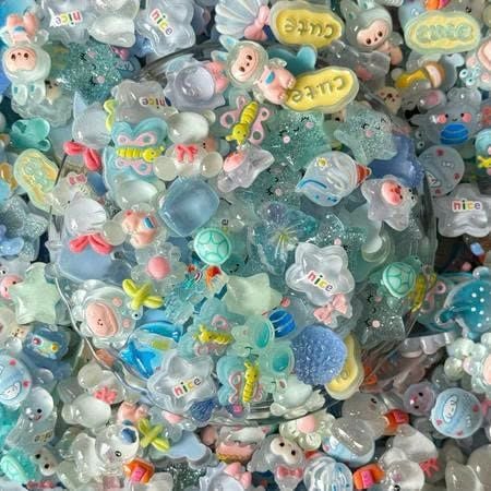  Jibbitz 3D nhỏ trong suốt nhiều màu dễ thương 