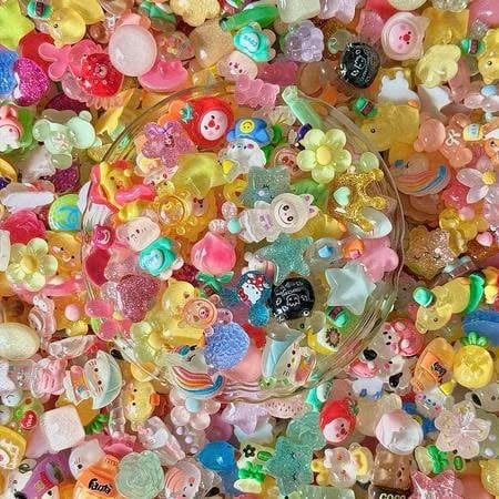  Jibbitz 3D nhỏ trong suốt nhiều màu dễ thương 