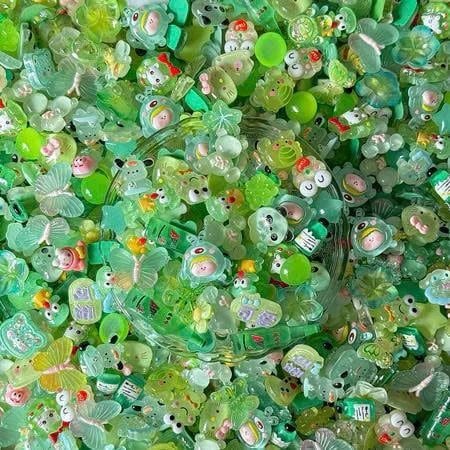  Jibbitz 3D nhỏ trong suốt nhiều màu dễ thương 