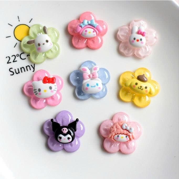  Jibbitz 3D nhỏ trong suốt nhiều màu dễ thương 