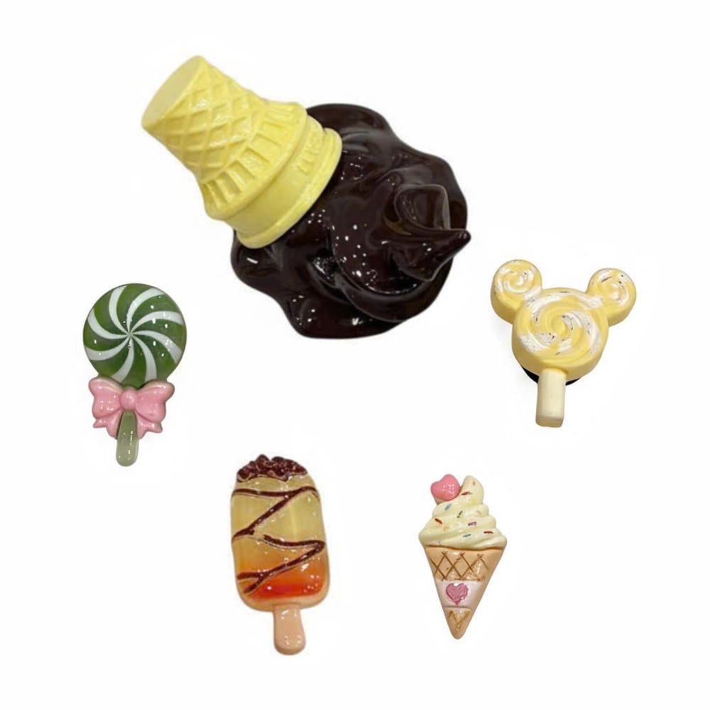  Set jibbitz charms sticker 3D đá que kem gắn trang trí dép sục 