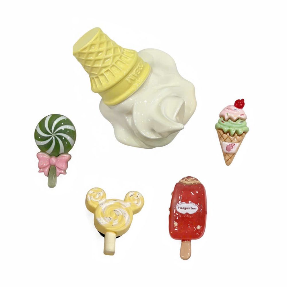  Set jibbitz charms sticker 3D đá que kem gắn trang trí dép sục 