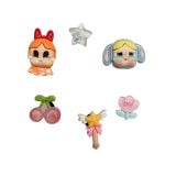  Jibbitz charm sticker powerpuff girls, baby cry gắn trang trí dép cross 