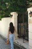  Áo blazer vest nâu ngang eo nữ 