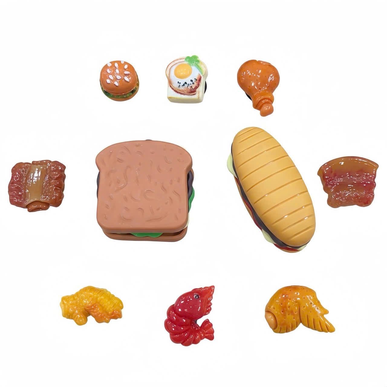  Set jibbitz charms đồ ăn bánh hamburger, bánh ngọt, rau củ gắn dép cute nhí nhảnh 