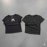  Áo thun cotton đen nữ 