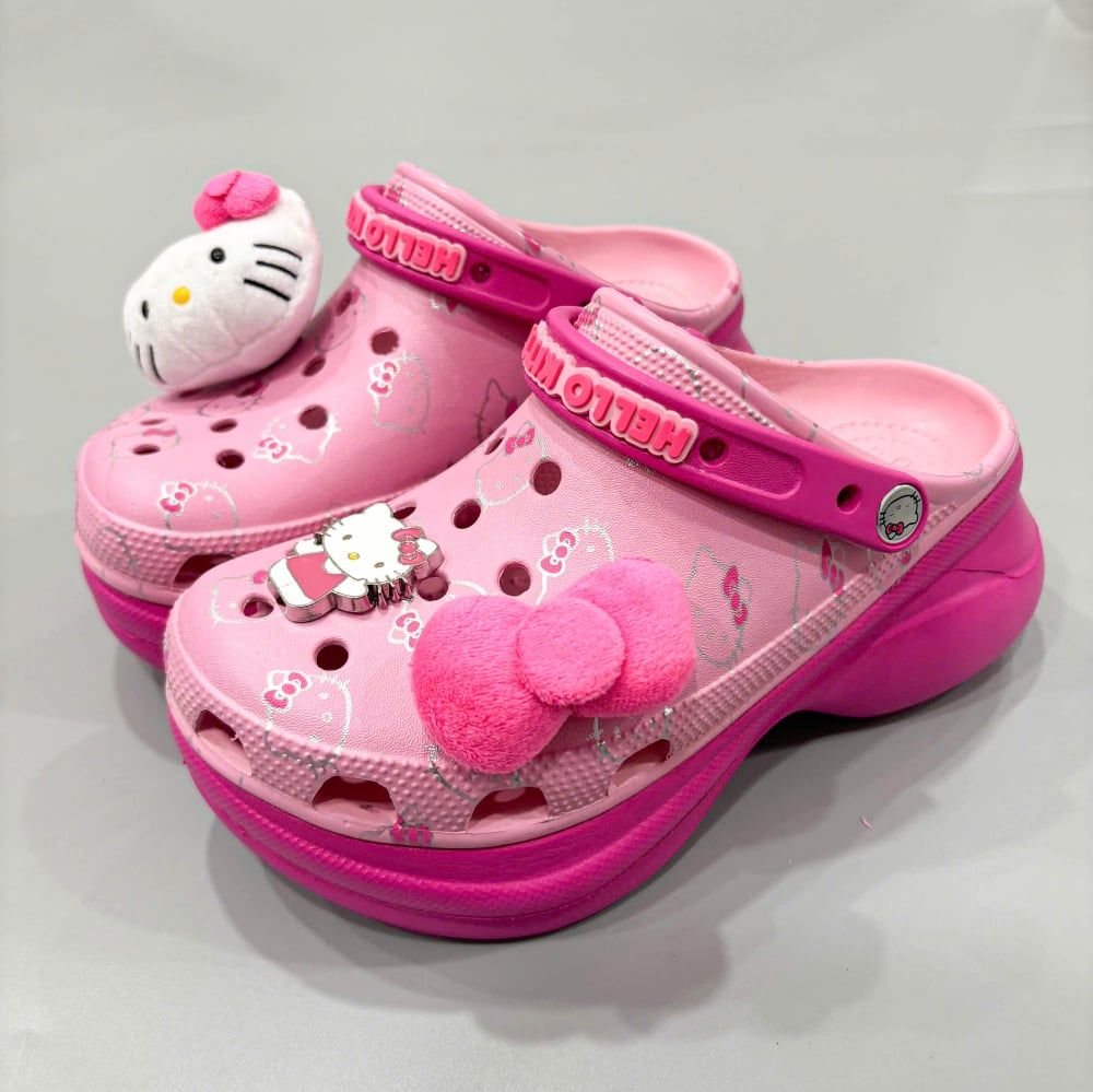  Dép sục Dinas Classic Nữ Hồng Bae Cao 7 phân Hello Kitty 