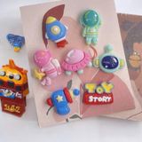  Jibbitz charms sticker 3D nhựa cứng phi hành gia, vũ trụ gắn trang trí dép sục cross 