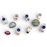  Jibbitz charms sticker 3D nhựa cứng phi hành gia, vũ trụ gắn trang trí dép sục cross 