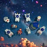  Jibbitz charms sticker 3D nhựa cứng phi hành gia, vũ trụ gắn trang trí dép sục cross 