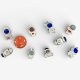  Jibbitz charms sticker 3D nhựa cứng phi hành gia, vũ trụ gắn trang trí dép sục cross 