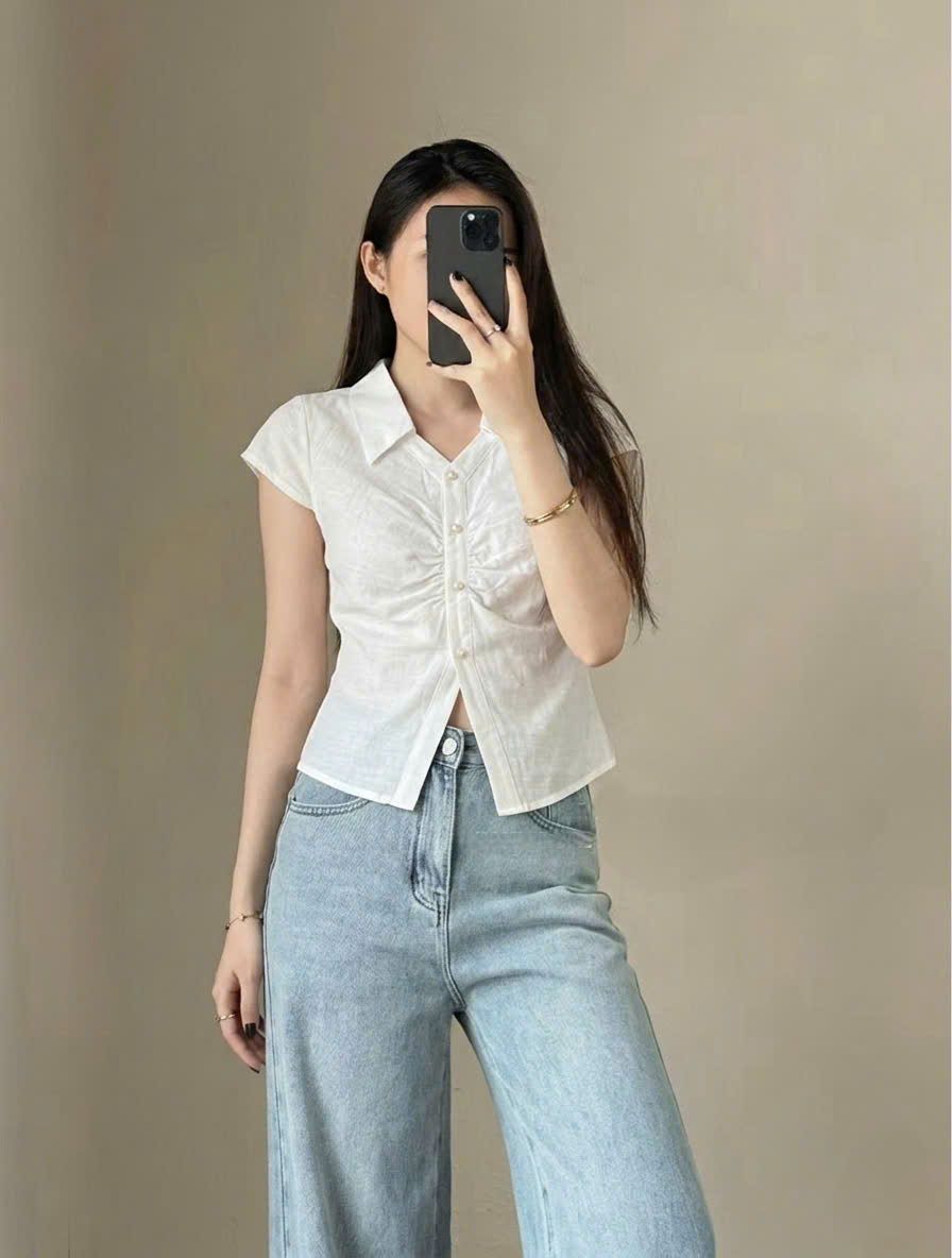  Áo sơ mi vải linen cao cấp nữ 