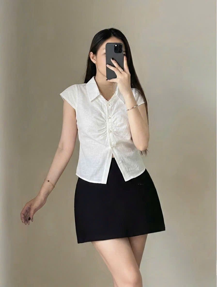  Áo sơ mi vải linen cao cấp nữ 