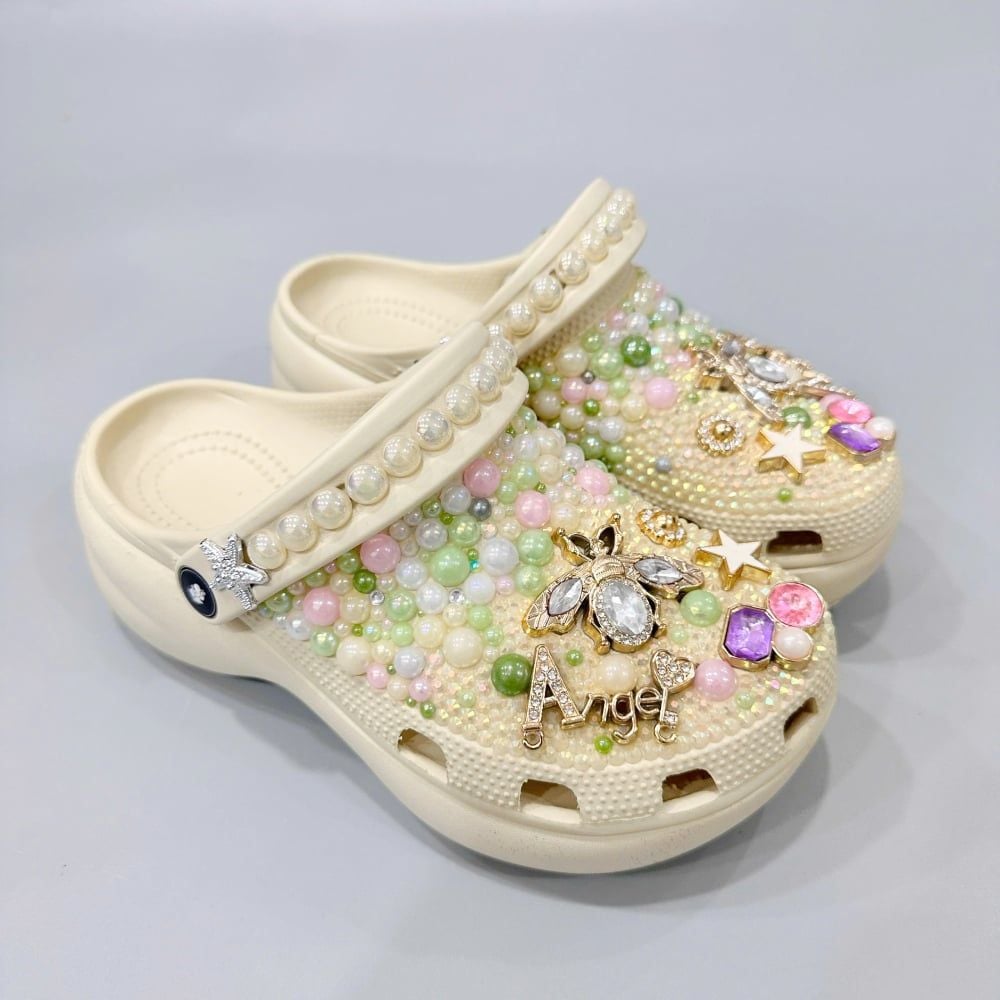  Dép sục Dinas platform đính đá thời trang hot trend nam nữ xuất khẩu 