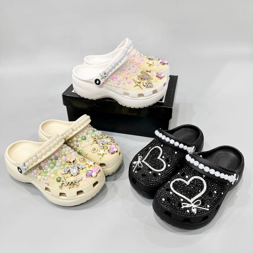  Dép sục Dinas platform đính đá thời trang hot trend nam nữ xuất khẩu 