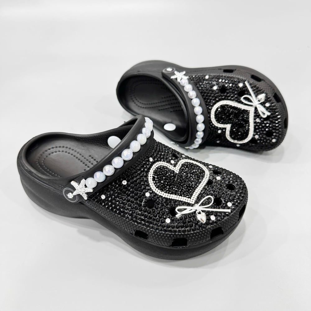  Dép sục Dinas platform đính đá thời trang hot trend nam nữ xuất khẩu 