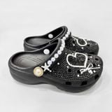  Dép sục Dinas Classic Platform Đính Đá Thời Trang Hot Trend Nam Nữ Xuất Khẩu 