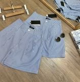  Quần Short lửng xanh kẻ trắng nữ 