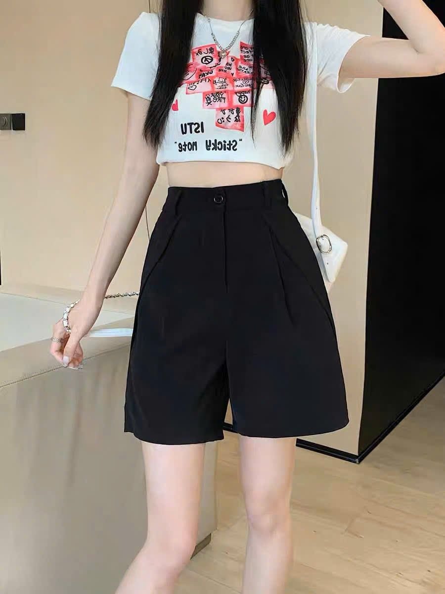  Quần short ngố đen nữ 