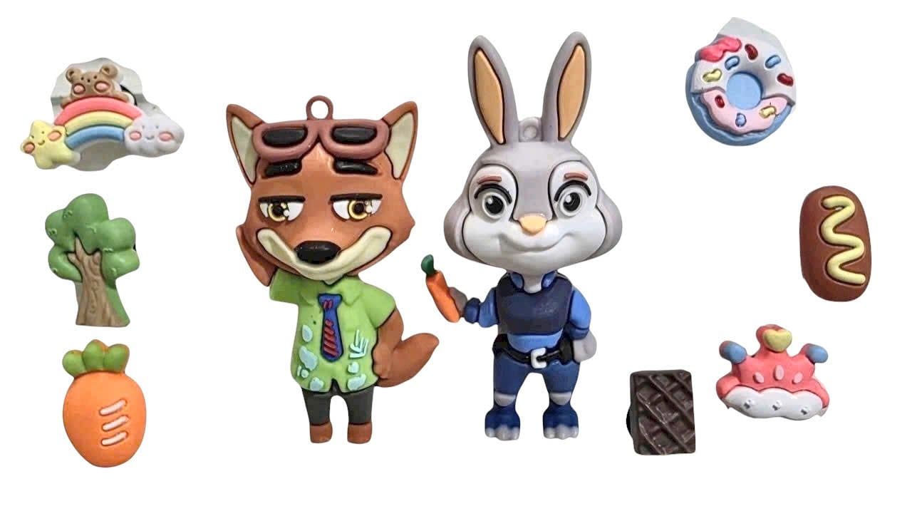  Jibbitz charm 3D đá chủ đề Zootopia 2 