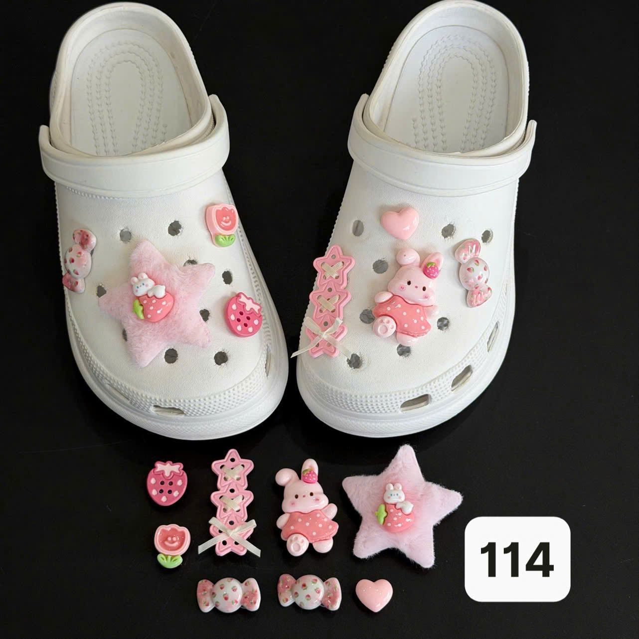  Set jibbitz charms sticker cute nhí nhảnh đa dạng gắn dép sục 