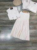  Set áo gile nữ, chân váy xếp li xịn 
