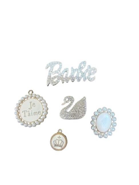  Set Jibbitz charms sticker kim loại trang trí gắn dép sục 
