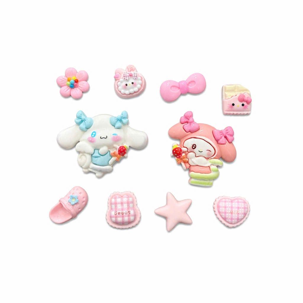  Set jibbitz charms sticker 3D nhựa cứng nhiều chủ đề dễ thương trang trí dép sục 