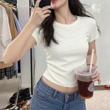  Áo thun nhún eo cao cấp nữ 