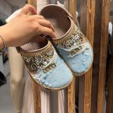  Dép sục Dinas Classic phối jean vintage đính đá thủ công nam nữ 