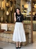  Áo thun hoạ tiết nơ đính nổi nữ 