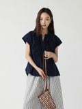  Áo kiểu thô suông xếp bèo nữ 