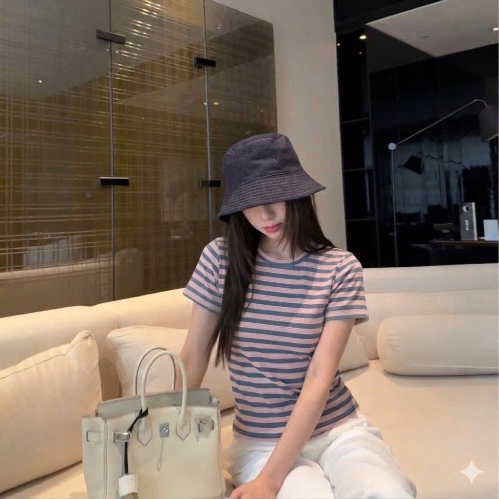  Áo thun tăm hàn kẻ sọc nữ 