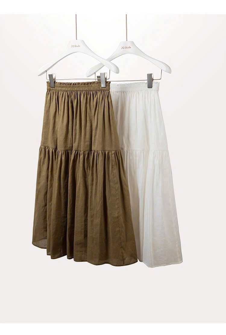  Chân váy midi thô tằm nữ 