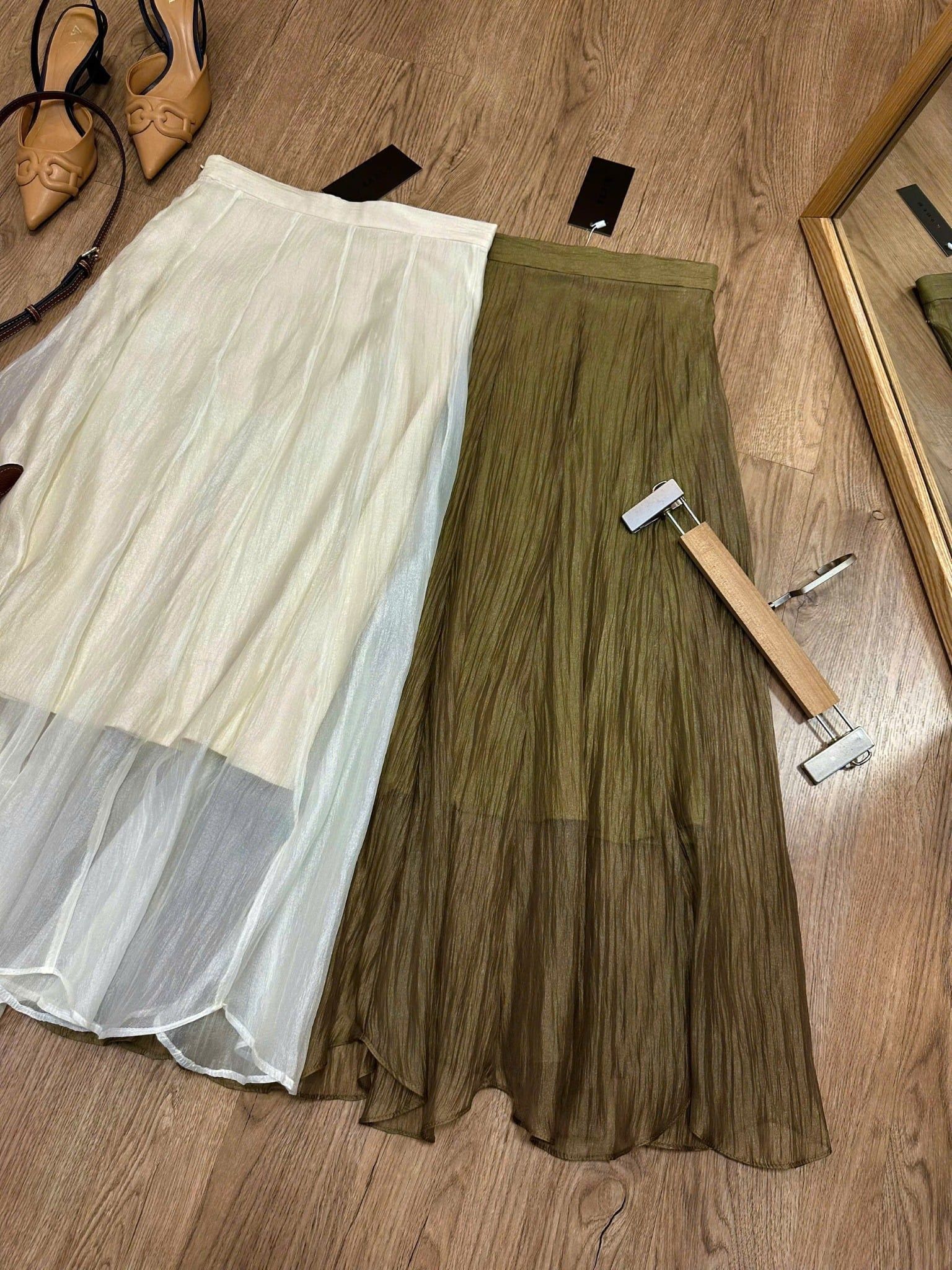 Chân Váy Nữ Midi Xòe Dài Tiểu Thư 