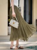 Chân Váy Nữ Midi Xòe Dài Tiểu Thư 