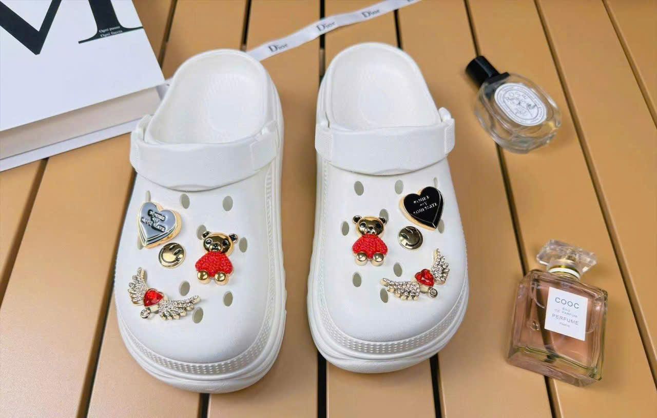  Set Jibbitz charms dây xích giả kim gắn trang trí dép Dinas 