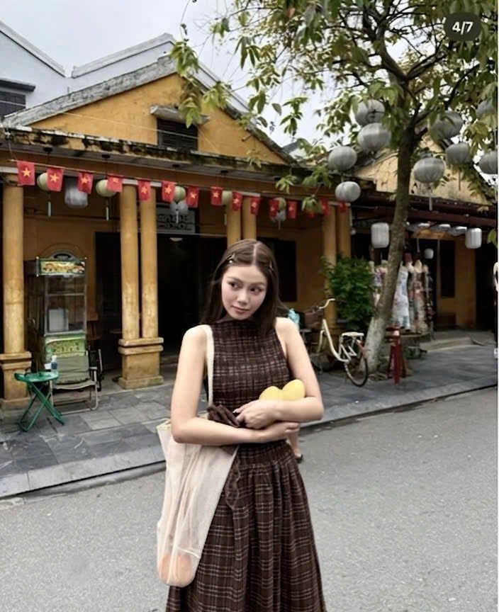  Đầm Nữ Maxi Caro Nâu Ba Lỗ Nhúng Thân Dáng Dài 