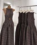  Đầm Nữ Maxi Caro Nâu Ba Lỗ Nhúng Thân Dáng Dài 